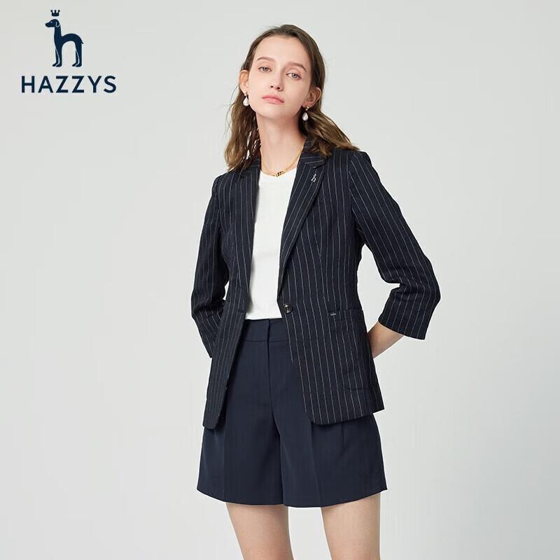 

HAZZYS Women s Summer Striped Seven-Sleeve Commuter Blazer 160/84A38
