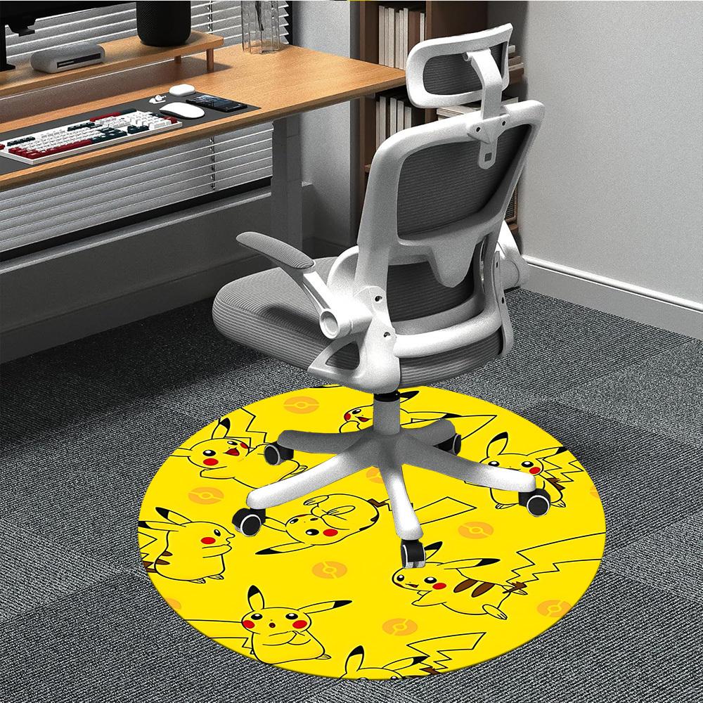 

1pcPikachu Poké Ball Office Round Area Rug, Indoor Mat Suitable For Office, Bedroom Living Room Home Decor, Room Deco, Offic a0928173 80cm by 80cm