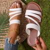 Fashion Women Knit Decor Single Band Flat Sandals Fashion Sexy Open Toe Outdoors Slides Luxurious Office Ladies Party Female Slippers