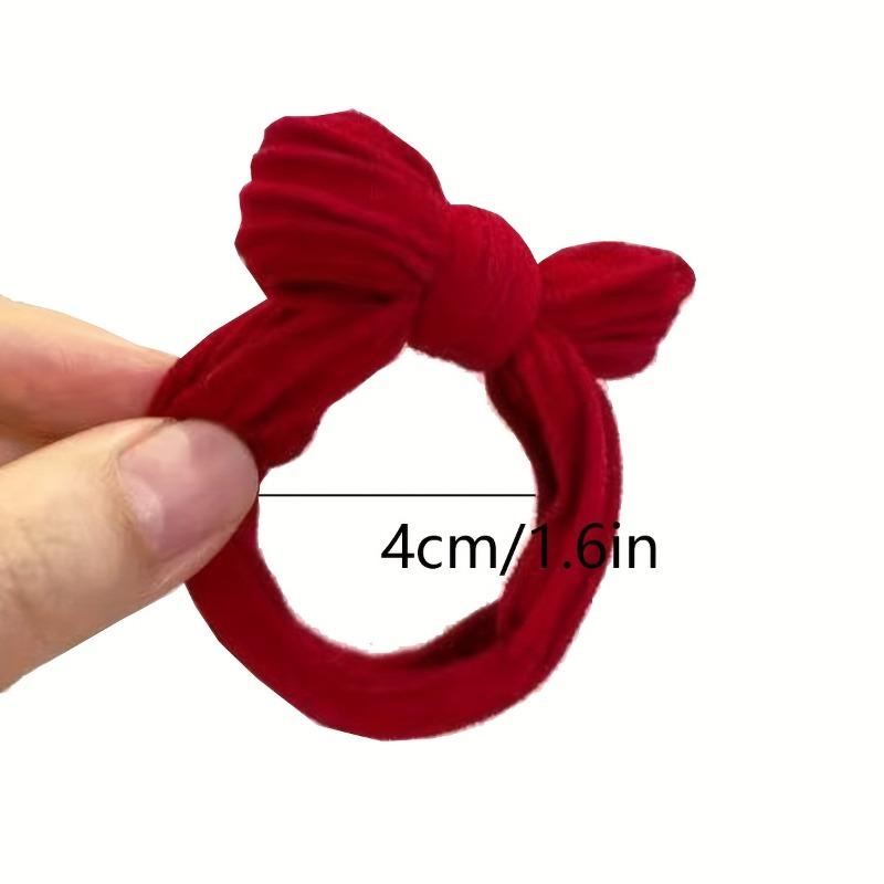 10pcs Red Bow Hair Tie Seamless Thick Ponytail Holder High Elasticity Bun Hair Accessories for Women, Hair Tie Set