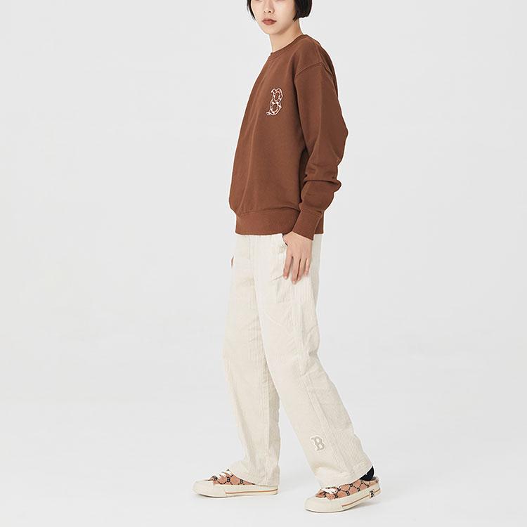 New MLB Old Flower Sweatshirts Unisex Dark Brown 3AMTM0624-43BRD