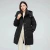 Down Padded Jacket Women's Mid-length Autumn and Winter Hooded Thick Jacket Loose Bread Jacket Padded Jacket