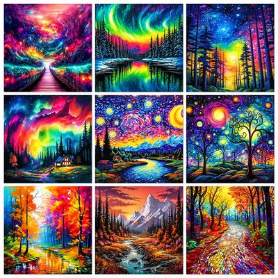 Kunst Diamantmalerei Fantasy Sternenhimmel Heimdekoration Kunst Landschaft Kreuzstich Set Vollrunde Diamantmosaik
