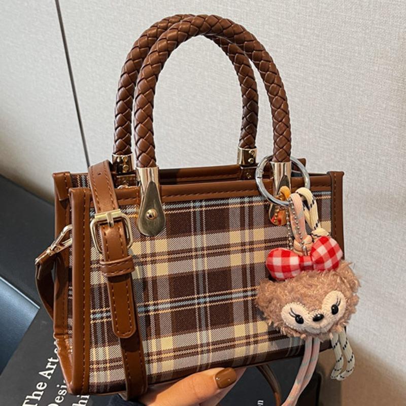 Handbag bag women's new fashion plaid small square bag high value single shoulder messenger bag women