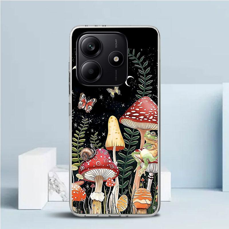 

Colorful Mushroom Soft Cover for Xiaomi Redmi Note 15 14 13 12 Pro Plus Phone Case 14S 11S 11T 11E 10S 10 4G Pattern Shell Redmi Redmi Note 12 Pro 5G