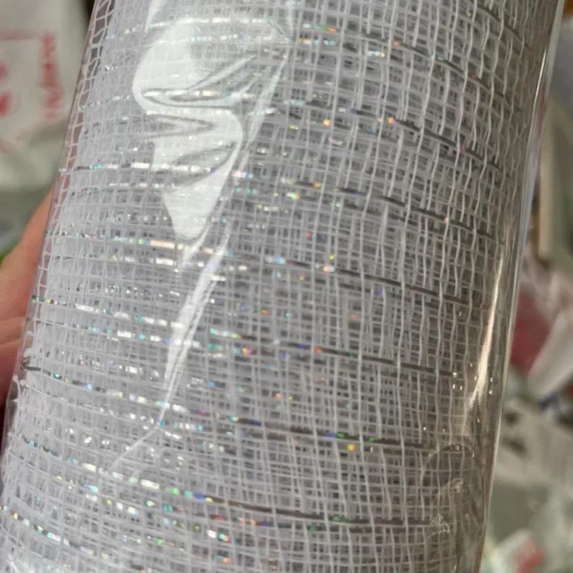 10Yards 26CM Christmas Tree Gauze Mesh Tulle Roll Gold Silver Christmas Bow Mesh DIY Xmas Tree Ribbon Decoration Gift Wrapping