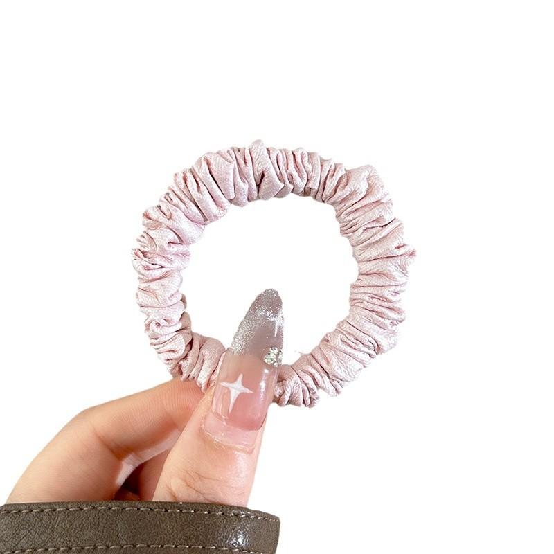 Minimalist leather small intestine headband with feminine temperament low ponytail tied hair rope bun head rubber band headband