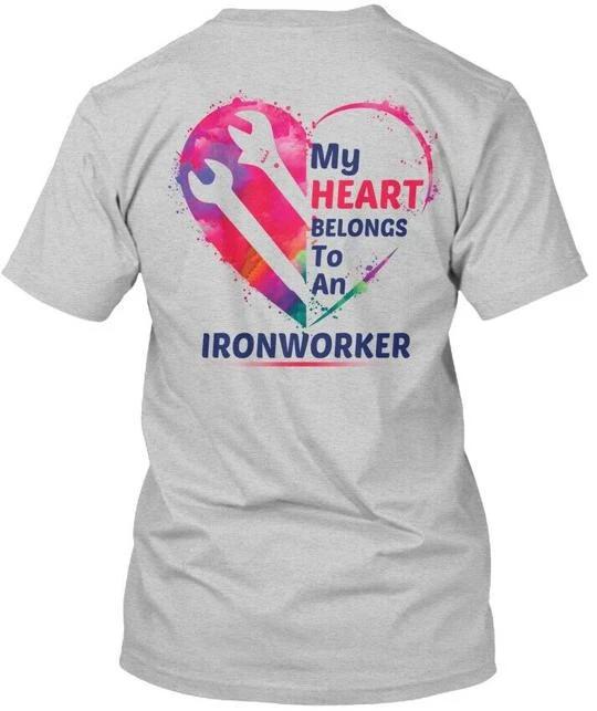 My Heart Belongs To An Ironworker - TTshirt Made in the USA Size S to 5XL S