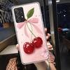 Cherry Bow Phone Case for Samsung A54 A57 A37 A17 A14 A15 A12 A24 A34 A55 A35 A25 A52S A07 A05S A04S A22 A32 A72 Galaxy Note 20