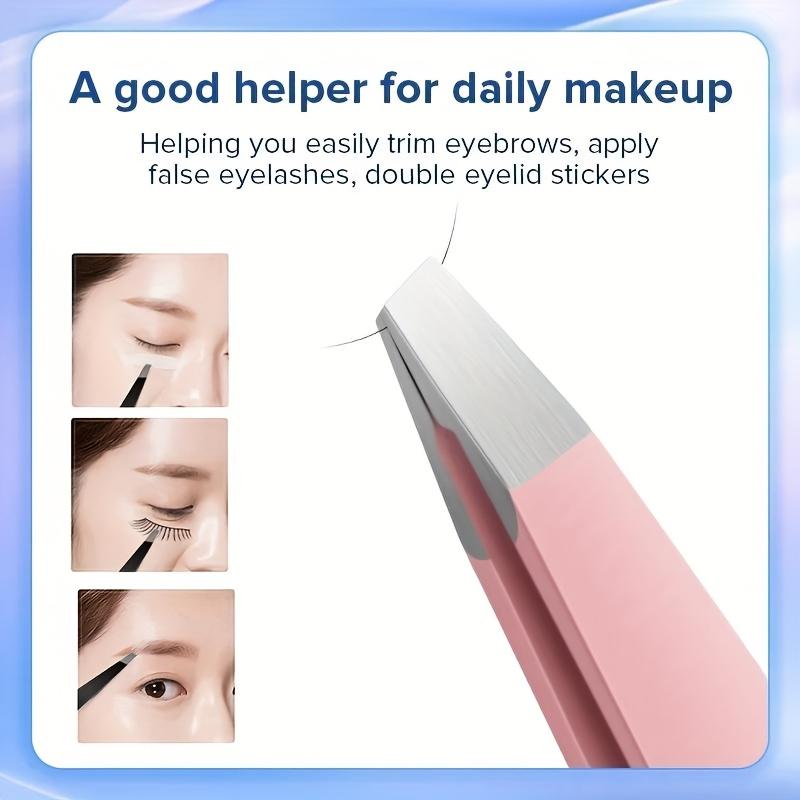 4-teiliges Pinzetten-Set - Professionelle Pinzetten für Augenbrauen - Große Präzision zur Entfernung von Gesichtshaaren, Splittern und eingewachsenen Haaren mit