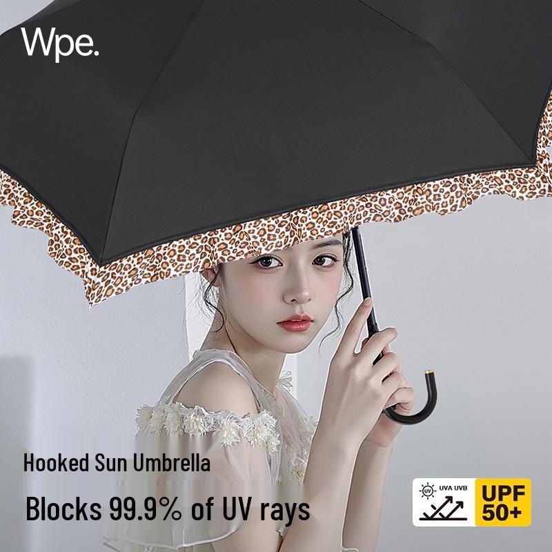 180g Japanese Style Lightweight Three-Fold Sun and Rain Umbrella with Black Glue UV Protection