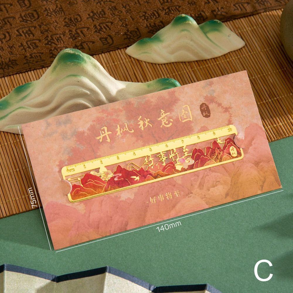 

Металева лінійка Закладка Інструменти для малювання Маркер книжкової сторінки Портативна металева порожниста закладка C