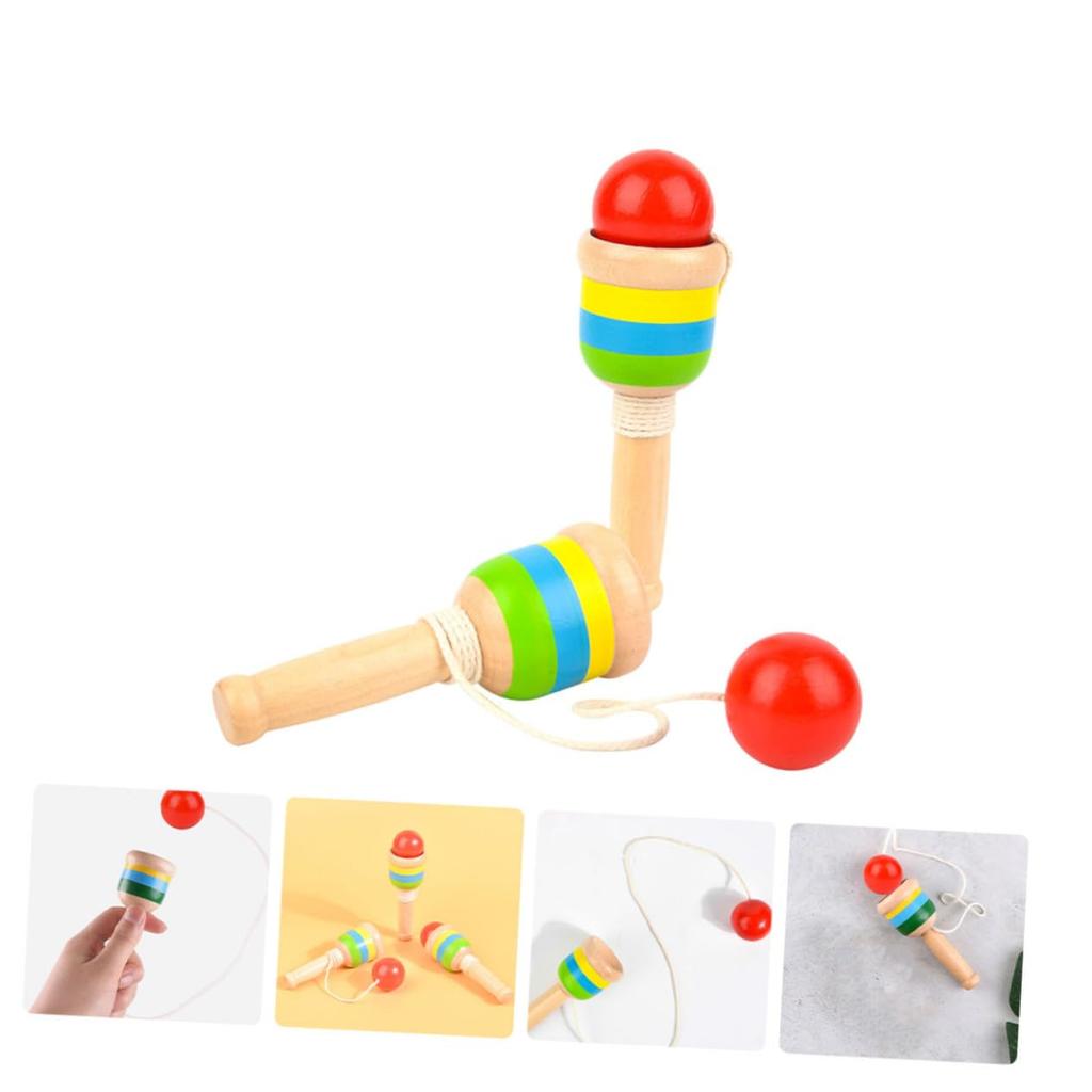 SAFIGLE Set of 2 Wooden X X Kids Skill Kids Kendama Cup Preschool Birthday Gift for Cup and Ball Versatile and Convenient Design Kendama, 12.8 3.7