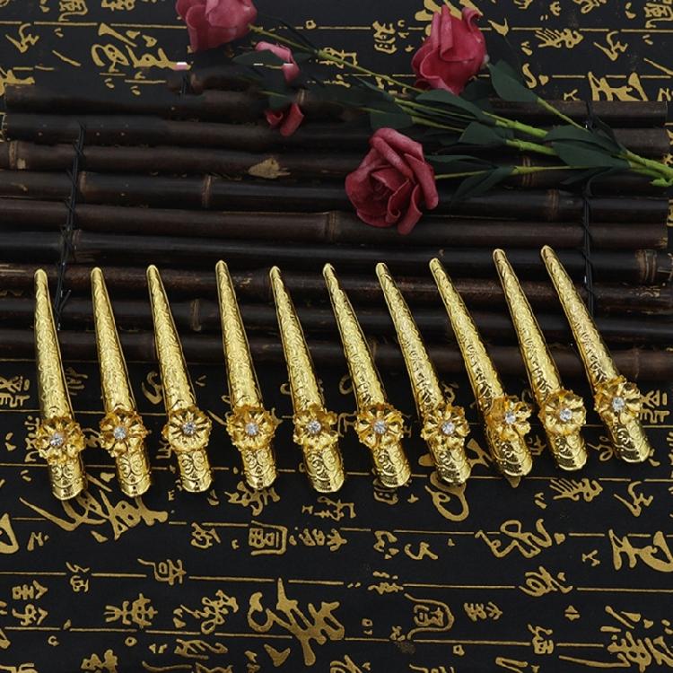 10 Pieces Gold Finger Rings with Intricate Designs for Nail Art and Personalize Styling for Festivals and Everyday Use