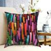 Multicolored Watercolor Stripes Pattern Pillow Case Printed Home Soft DIY Pillow Cover Multicolor Colors Pattern Pattern