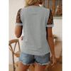 2026 New Polka Dot Mesh Patchwork Short Sleeve T-Shirt for Women, Elegant and Stylish Round Neck Top