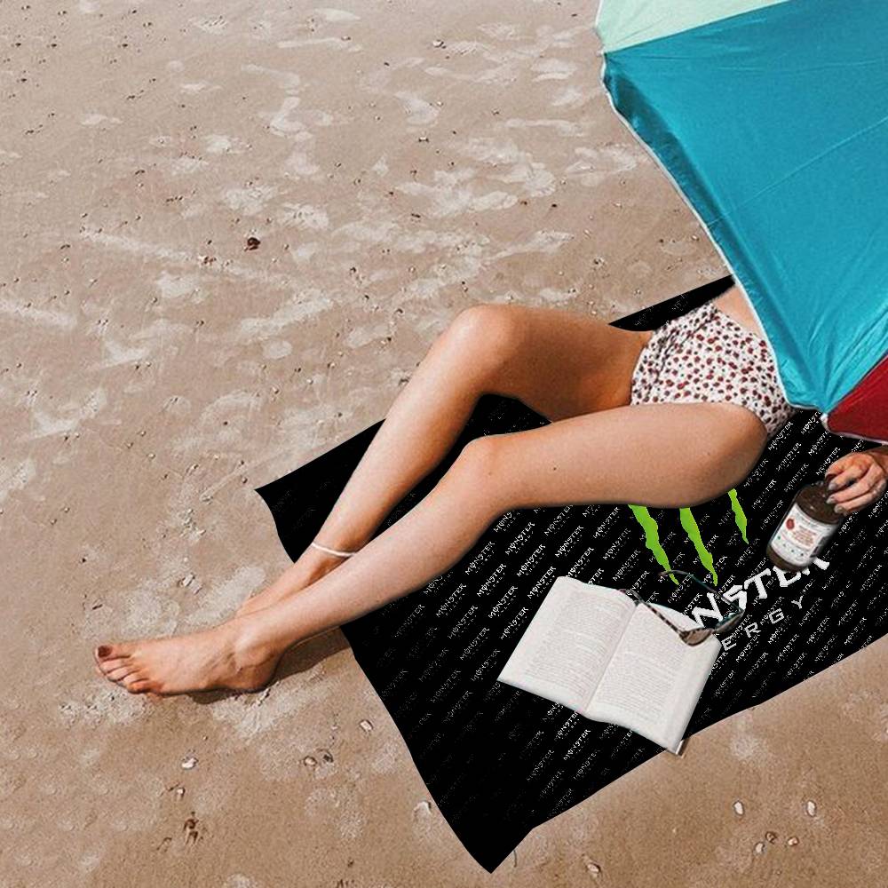 M-MostroES-ModaE-Energia Telo da Spiaggia Colorati Asciugamani da Bagno Per Ragazza Microfibra Asciugatura Rapida Personalizzato Senza Sabbia Spiaggia Yoga Spa