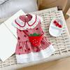 Lovely Strawberry Pet Outfit Fashion Small Pet Dress Eye Catching Pet Dress for Fashion Small Dogs and Cats