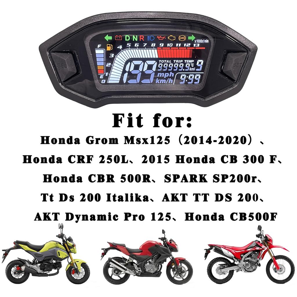 Universelles Motorradzubehör Digitales Geschwindigkeitsmesser-Instrumentenpanel Kilometerzähler Drehzahlmesser für Honda Grom Msx125 CB500F CRF250L