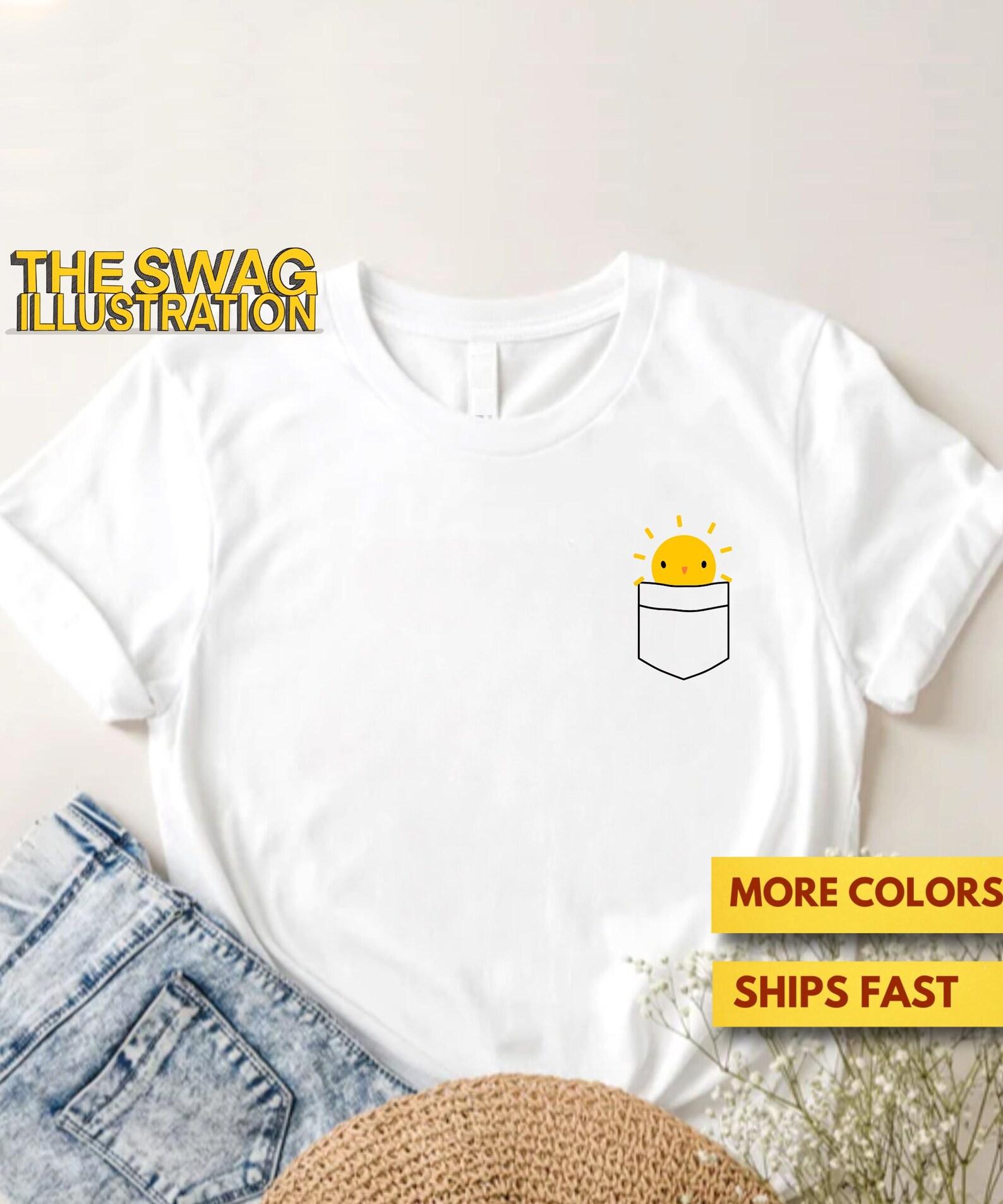 Pocket Full Of Sunshine PockeT shirt, Cute, Funny Sunshine Pun Shirt, Cute GifT shirt, Ultra Soft Premium Tee L