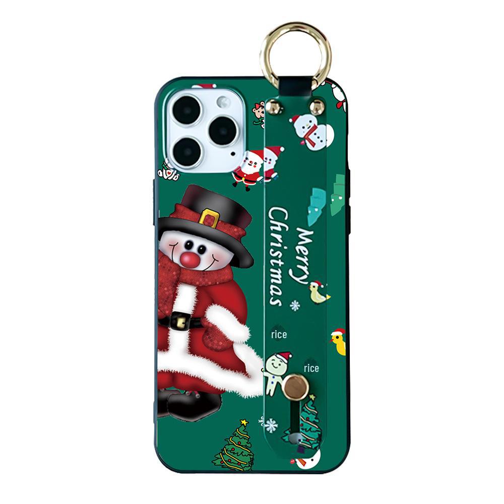 Apple 13Pro Max/16/13/12/11/8/XR Weihnachtselch Geprägtes Case mit 3D Armbandständer