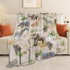 Cute Safari Animals Print Fleece Blanket Boho Nature Style Soft Warm Throw Interior Decoration Bedding Cover For Home50X60