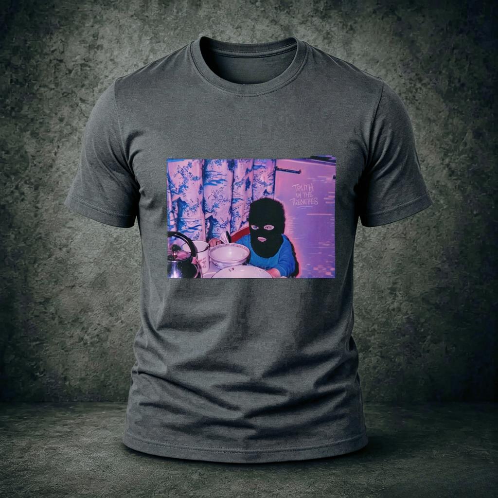 Funny Meme Pattern Tshirt Unisexs Ski Mask Humorous Satire Short Sleeved Tshirt Retro Vaporwave Aesthetic Neutral Casual Top