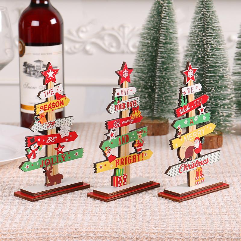 Ornements en Bois de Noël Bricolages de Noël Ornements de Table pour Restaurant Bar