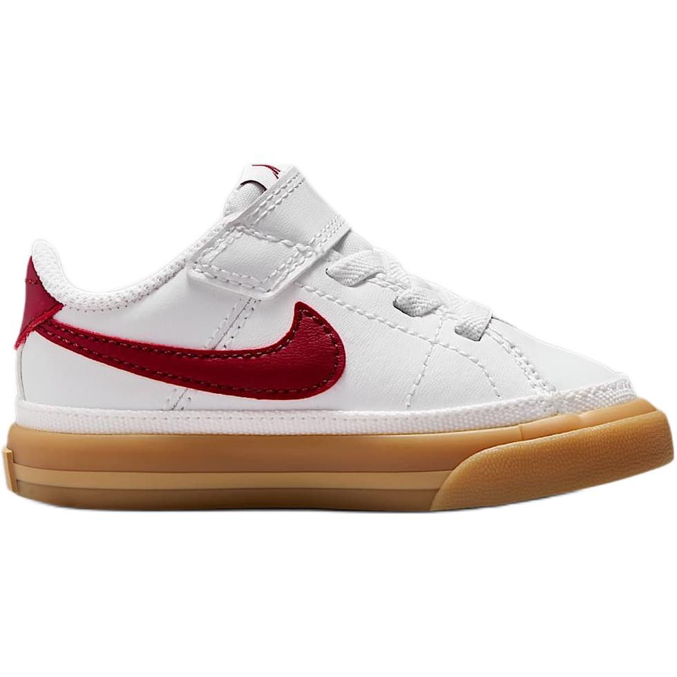 Nike Court Legacy TD White Team Red Gum Baby Sneakers Gum-Yellow DA5382-132