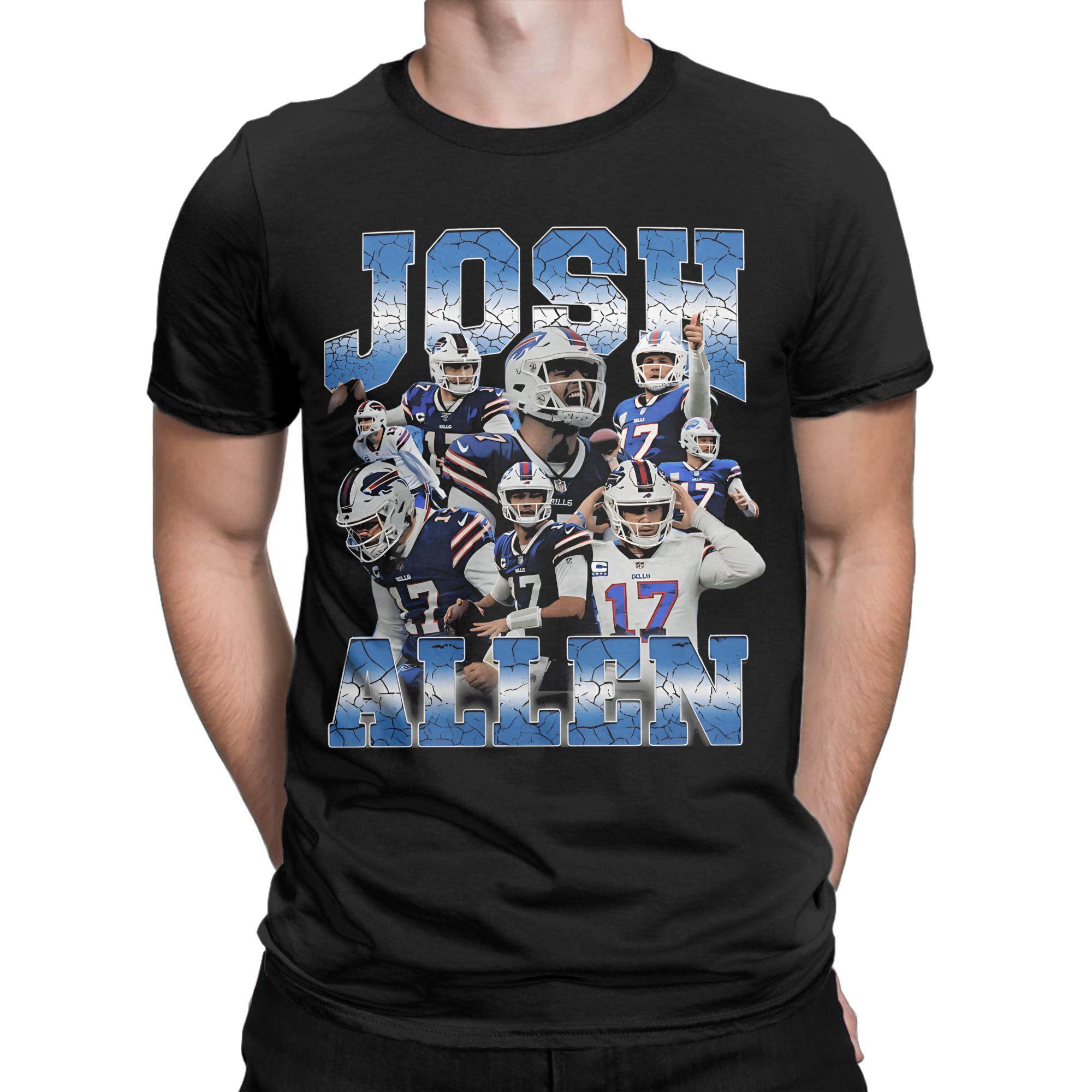 

Vintage Josh Allen TShirts for Men Round Collar Pure Cotton T Shirts Short Sleeve Tees Birthday Present Clothing XL