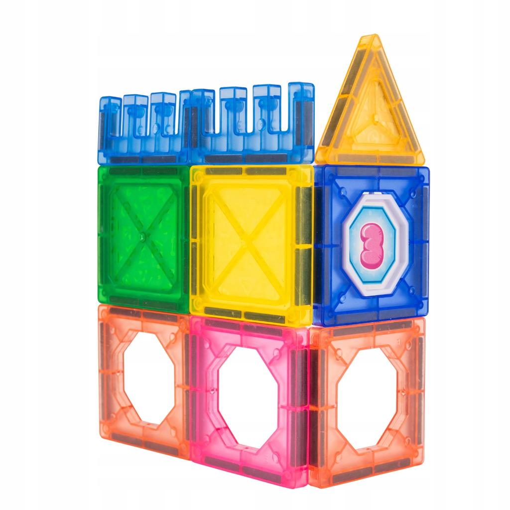 3D Magnetic Blocks Castle and Vehicles Large Set of 110 Educational Pieces