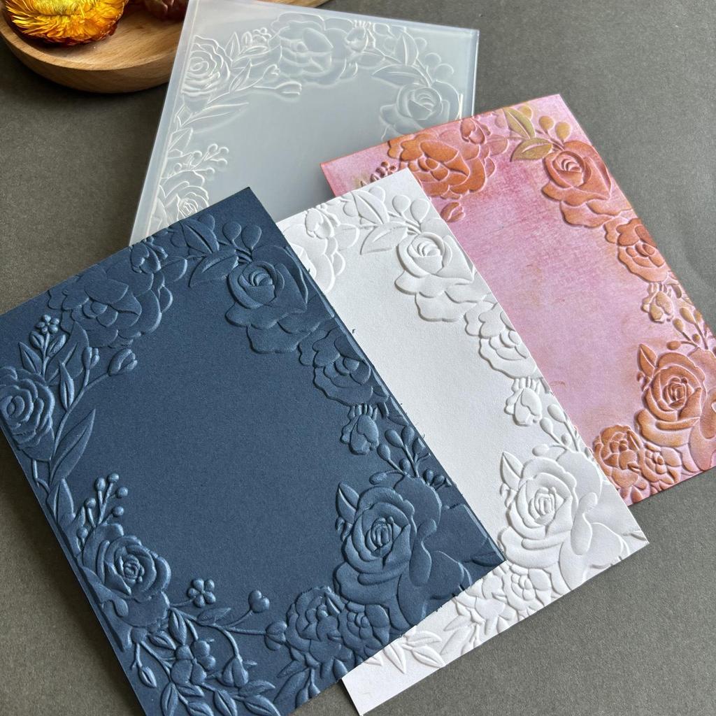 Floral Texture Embossing Molds & Board for Journaling