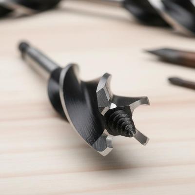 Door Lock Hole Cutter Screw Tip Four Flute Helical Drill Accessory Wood Auger Drill Piece for Woodworkers, Furniture Making