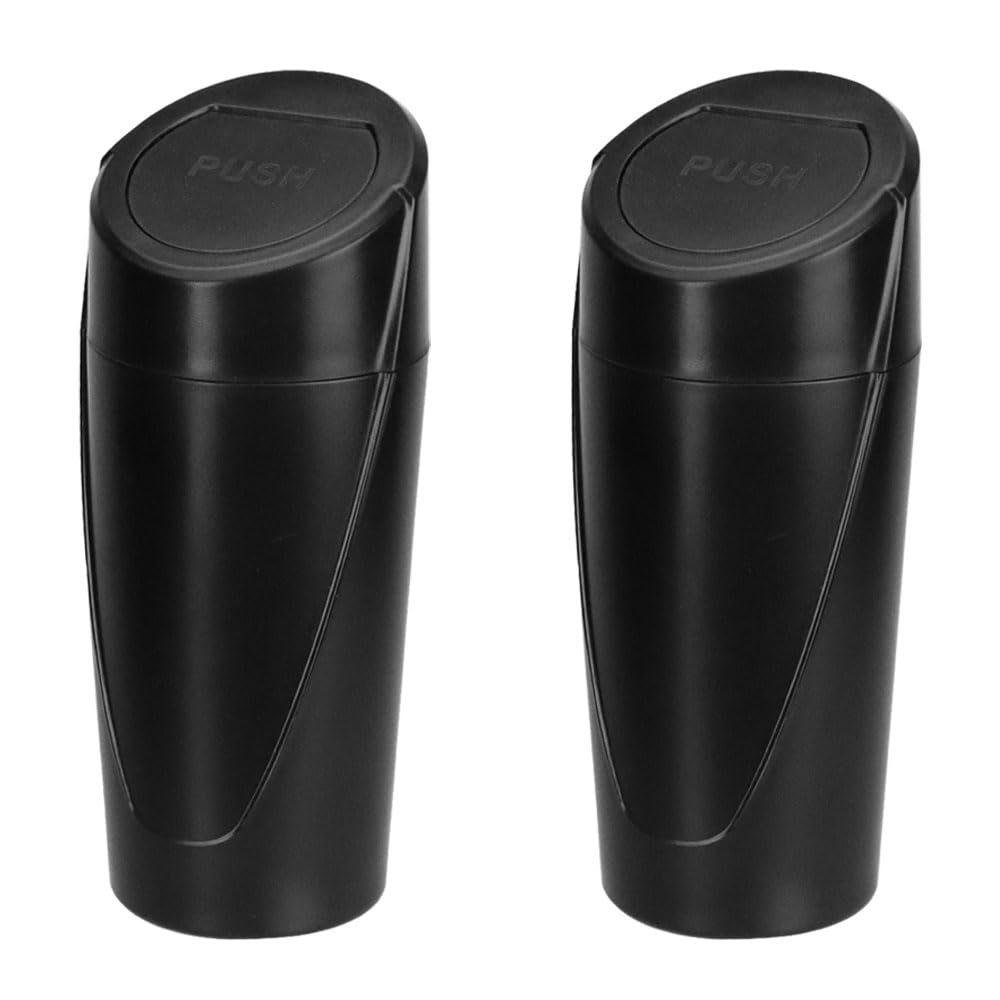 

TOREJAX Mini Car Trash Set of with Drink and Bag Included Cans, 2, Holder, Push-Type, See-Through, Odor-Resistant, Compact, чёрный