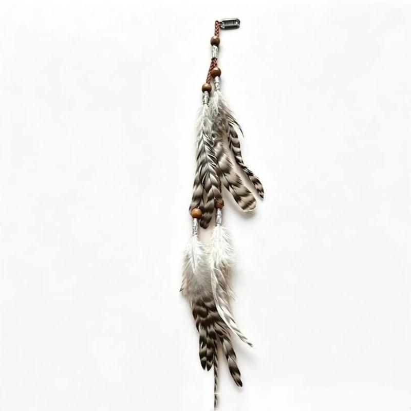 1 Pcs Vintage Ethnic Style Feather Hair Clip Seaside Vacation Bohemian Tassel Headband Headwear