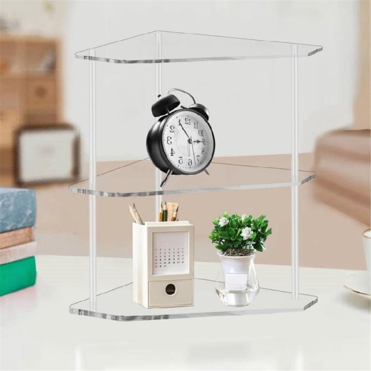 Elegant Wall Mounted Corner Shelf Acrylic Storage Rack Space Saving Organizer Triangle End Table for Skincare Tool
