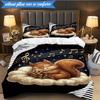 3-teiliges Bettwäsche-Set ' Eichhörnchenträume im Mondlicht', Enthält 1 Bettbezug und 2 Kissenbezüge, Perfekt für Schlafzimmer, Wohnheim, Weihnachtsgeschenk für Fans