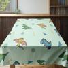 Cartoon Print Tablecloth Polyester Home Decoration Plaid Blue Green Waterproof Non-Slip Dining Linen Bedding