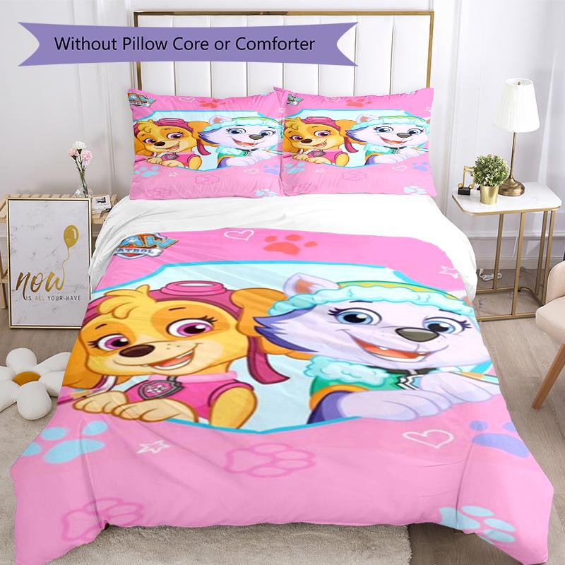 3pcs PAW Patrol Bedding Set Duvet Cover Closure Includes 1 Duvet Cover & 2 Pillowcases, Soft and Comfortable for All Seasons.