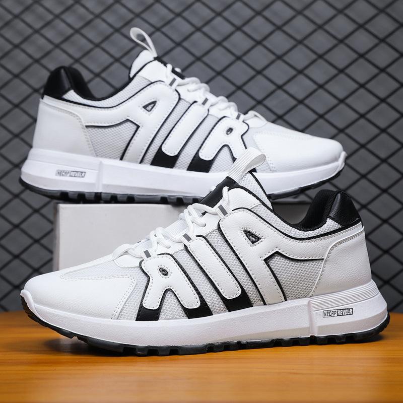 

2023 весна и осень Новая спортивная повседневная обувь Парная обувь для мужчин и женщин с одинаковой сетью Модная трендовая обувь из искусственной кожи 44 белый