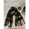 Scarf Winter Women's High End New Plaid Couple Warm and Thickened Long Shawl Integrated Neck Scarf Trendy