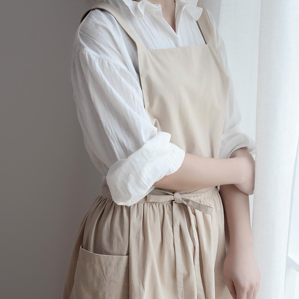 Waterproof Restaurant Stylish Design ApronFlorist Apron Cotton Gardening Coffee Shops Kitchen Apron for Baking Cooking  BBQ & Grill Cleaning