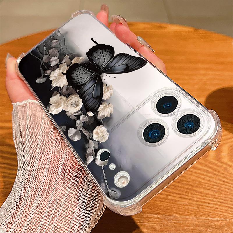 Multi-color Butterfly Pattern Case For iPhone 17 Pro Max Coque iPhone 16 15 14 13 Pro Max 11 Shockproof Clear Soft Silicone Cover