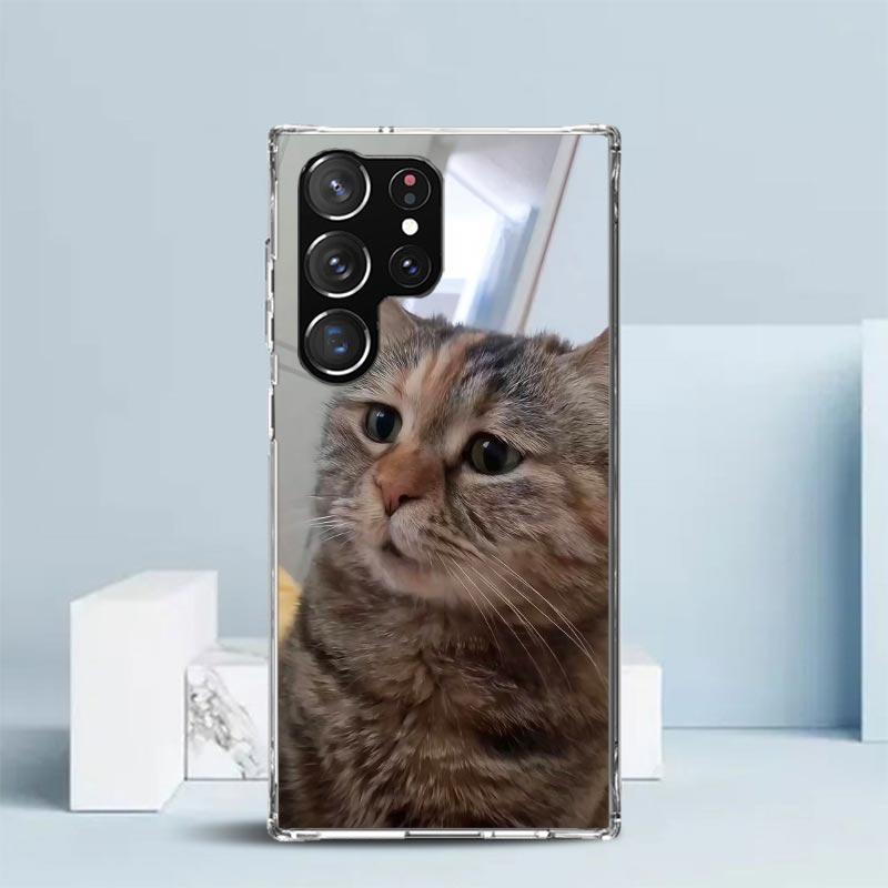 Haustier Katze Lustige Memes Weiche Hülle für Samsung Galaxy S25 Edge S26 S24 S23 Ultra Handyhülle S22 S21 Plus S20 FE Muster Schale