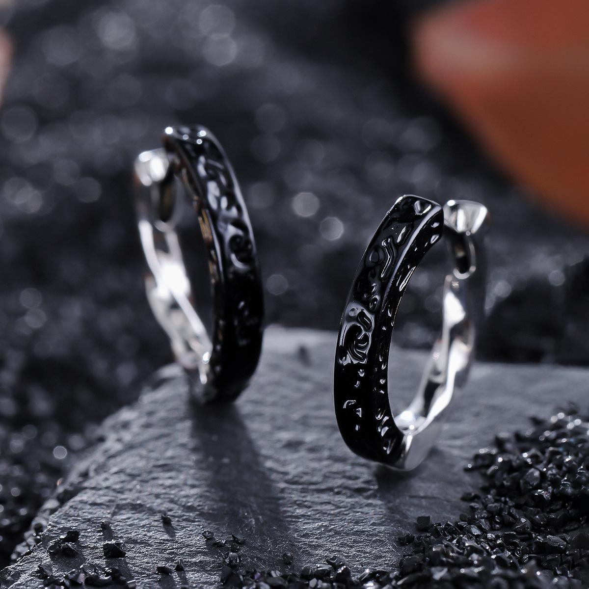 

Универсальные серьги-кольца с арабесковой текстурой, золото и серебро - Модные корейские каффы для мужчин и женщин