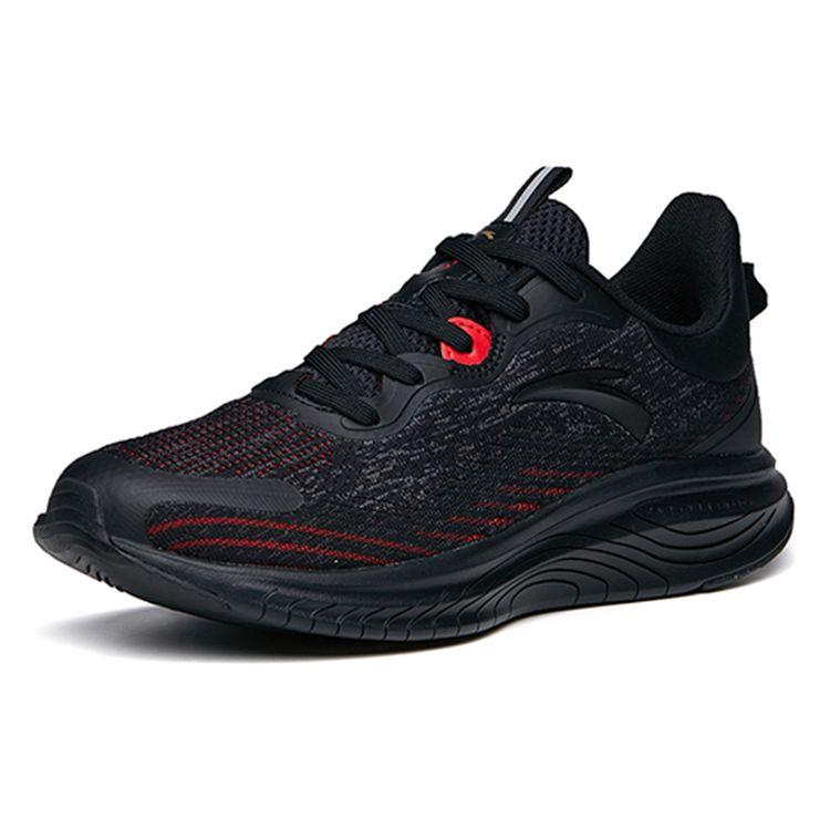 Anta Mesh Comfortable Breathable Low-Top Running Shoes Men Sneakers Black Red 112135558S-4
