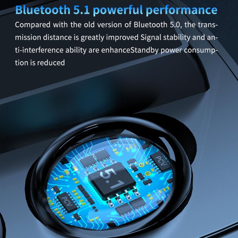 New Product Wireless Dual -ear TWS Charging Display Touch 5.1 Bluetooth Headset