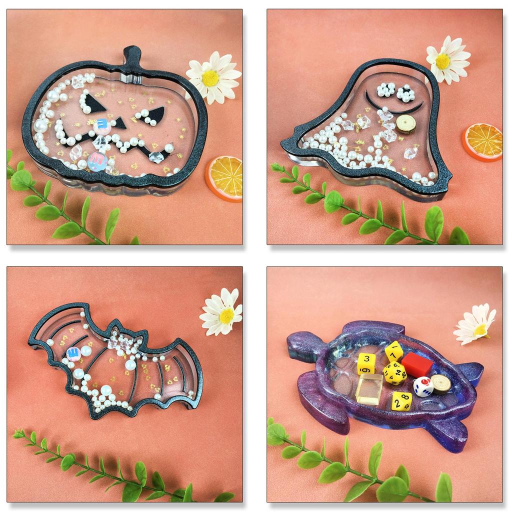Silicone Jewelry Tray Epoxy Resin Casting Mold Teapot Mat Fruit Tray Mold Halloween Jewelry Making Mold Home Decor