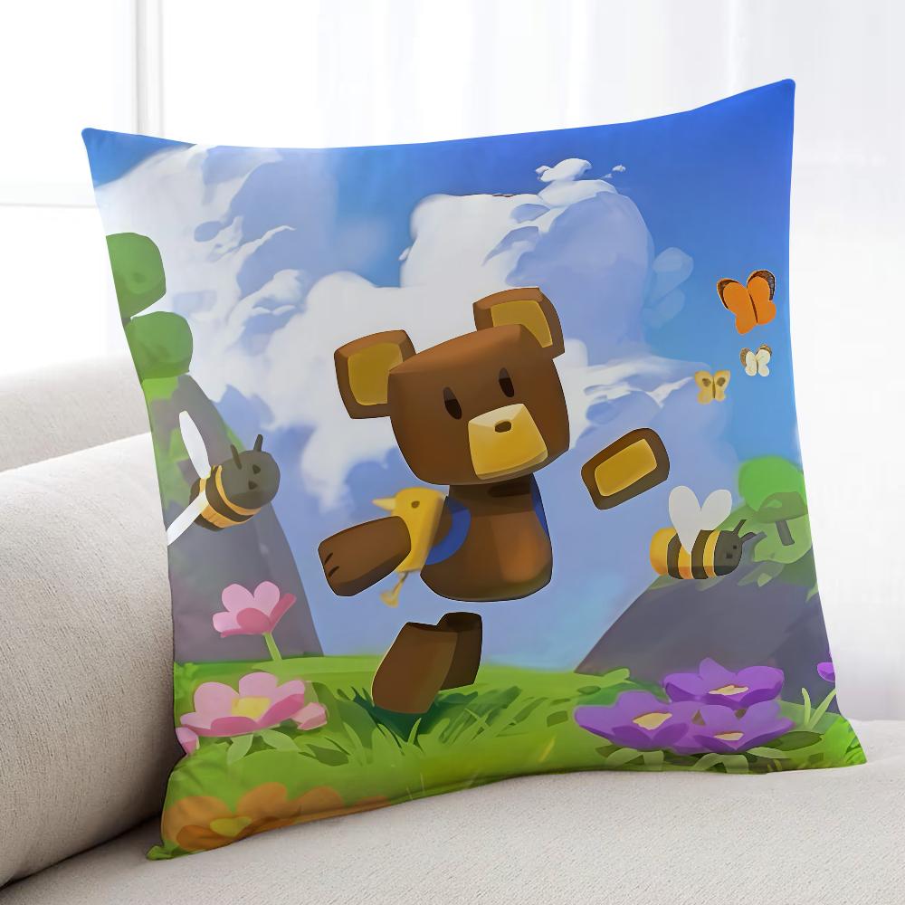 

S-Super Bear Adventure Game наволочка Домашня постільна білизна Диван вітальня наволочка Проста М яка Шкіряна Наволочка Подарунок для вечірки 22x22Inch