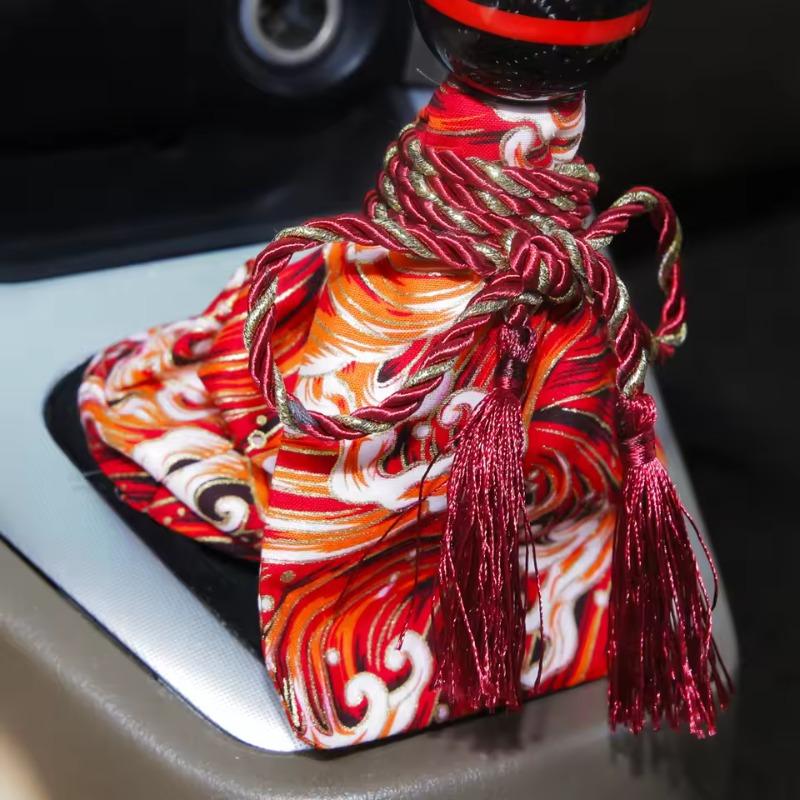 1set Car Gear Sleeve Gear Handle Decorative Cloth Cover Automatic Manual Gear Lever Wave Stick Head Dust Cover